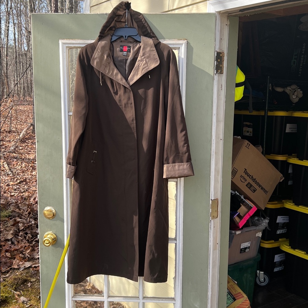 Women's Size 6 Petite "Gallery" Brown Trench Coat Classic Full-Length ❤️